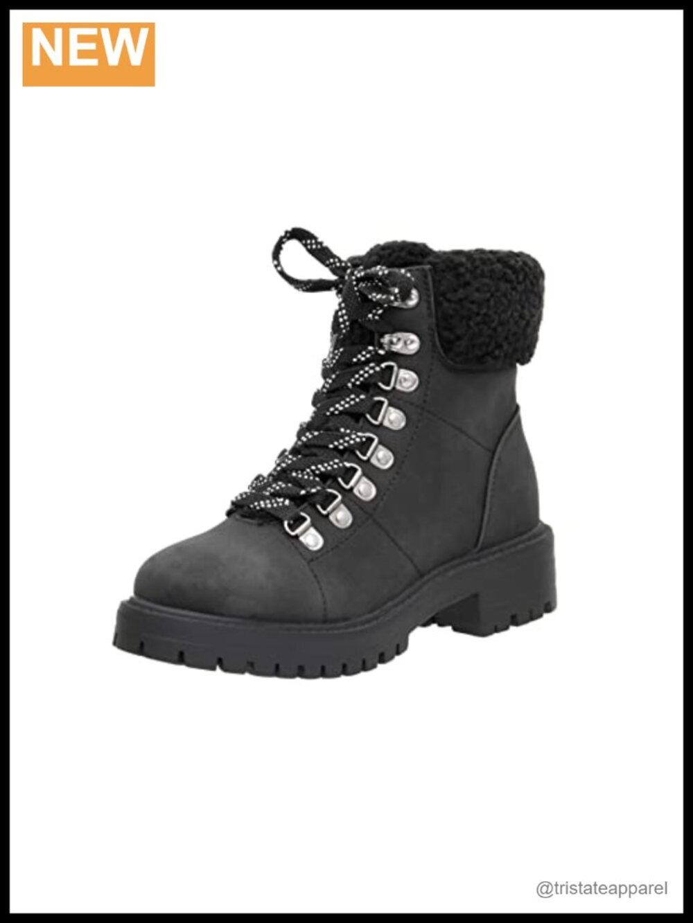 Women's Ankle-High Hiking Boots with Memory Foam Insole, Vegan Leather, Zip